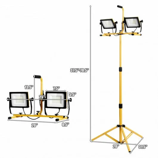 100 W 10 000 lm LED Dual-Head Work Light with Stand