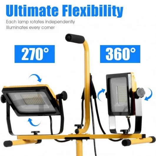 100 W 10 000 lm LED Dual-Head Work Light with Stand