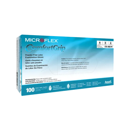 Ansell MicroFlex ComfortGrip Exam Gloves, Latex, Powder Free, Non Sterile
