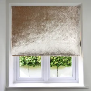 Beige Mink Crushed Velvet Roman Blind