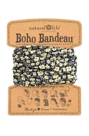 Boho Bandeau Black Cream Floral