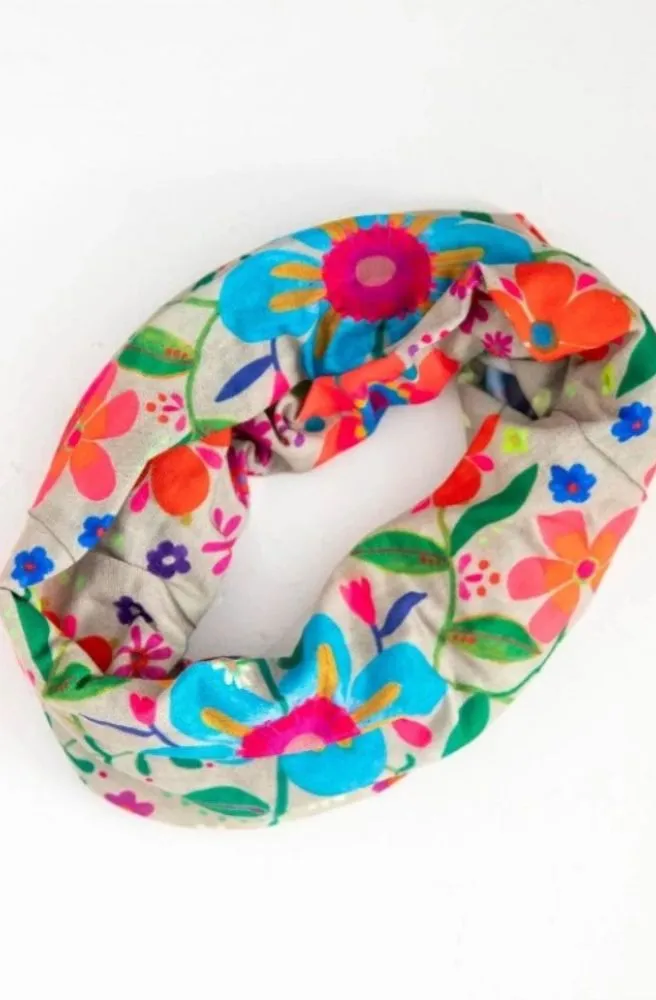 Boho Bandeau Lt Taupe Folk Flower