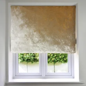 Champagne Gold Crushed Velvet Roman Blind