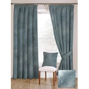 Duck Egg Blue Crushed Velvet Curtains