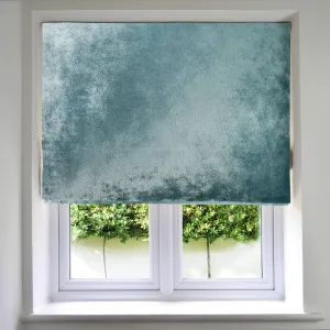 Duck Egg Blue Crushed Velvet Roman Blind