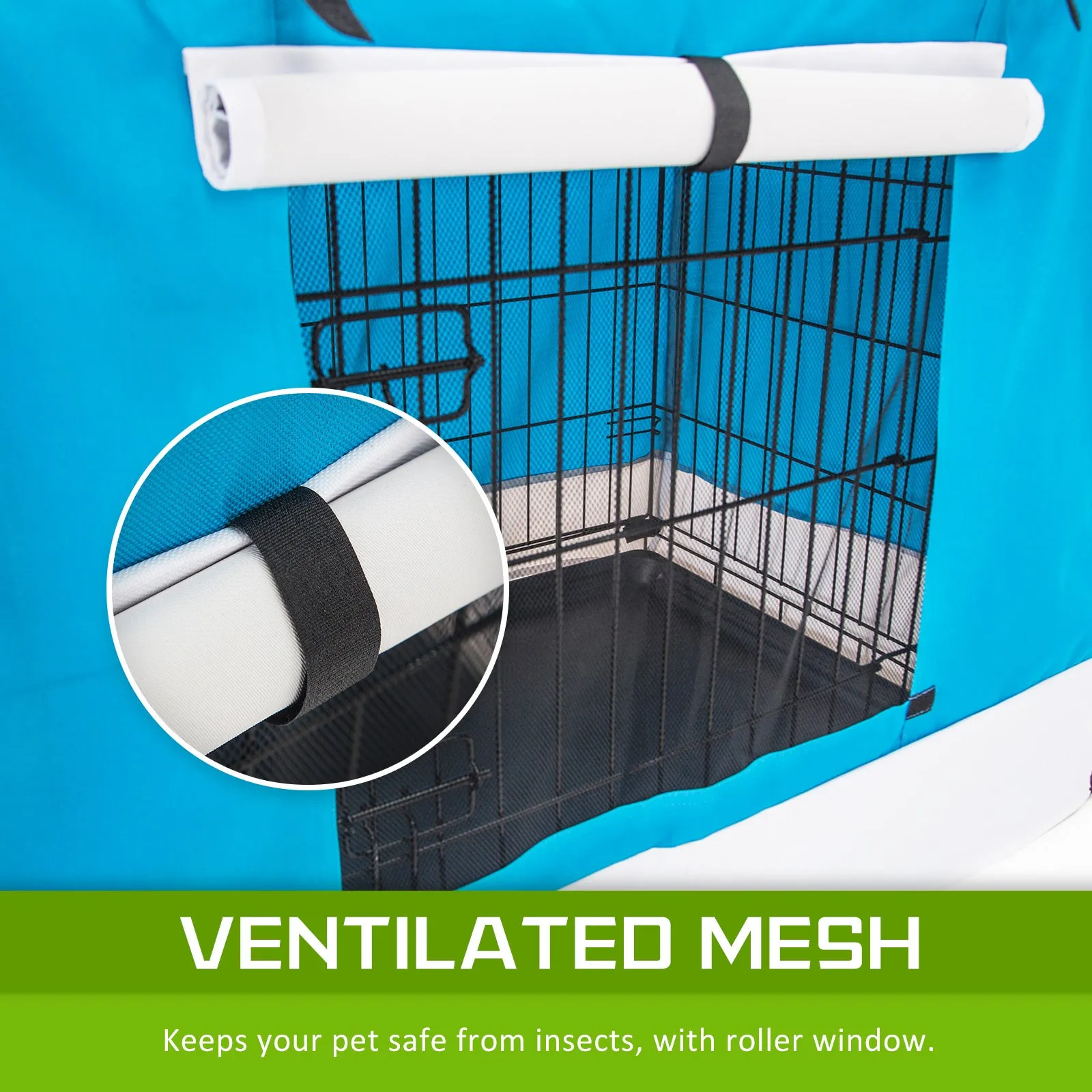 Foldable Wire Dog Crate with Cover, Double Doors, 30in - Paw Mate