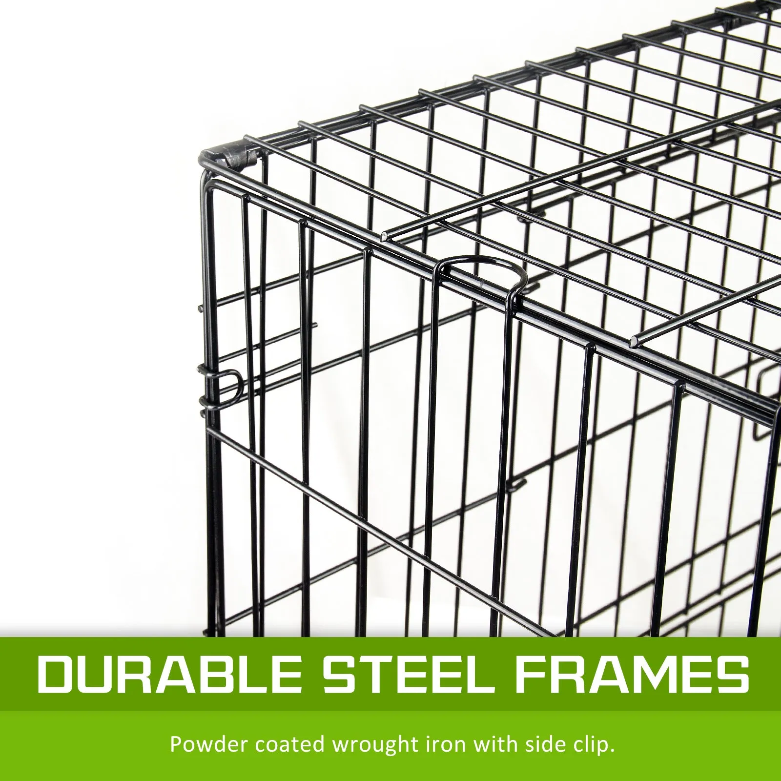 Foldable Wire Dog Crate with Cover, Double Doors, 30in - Paw Mate
