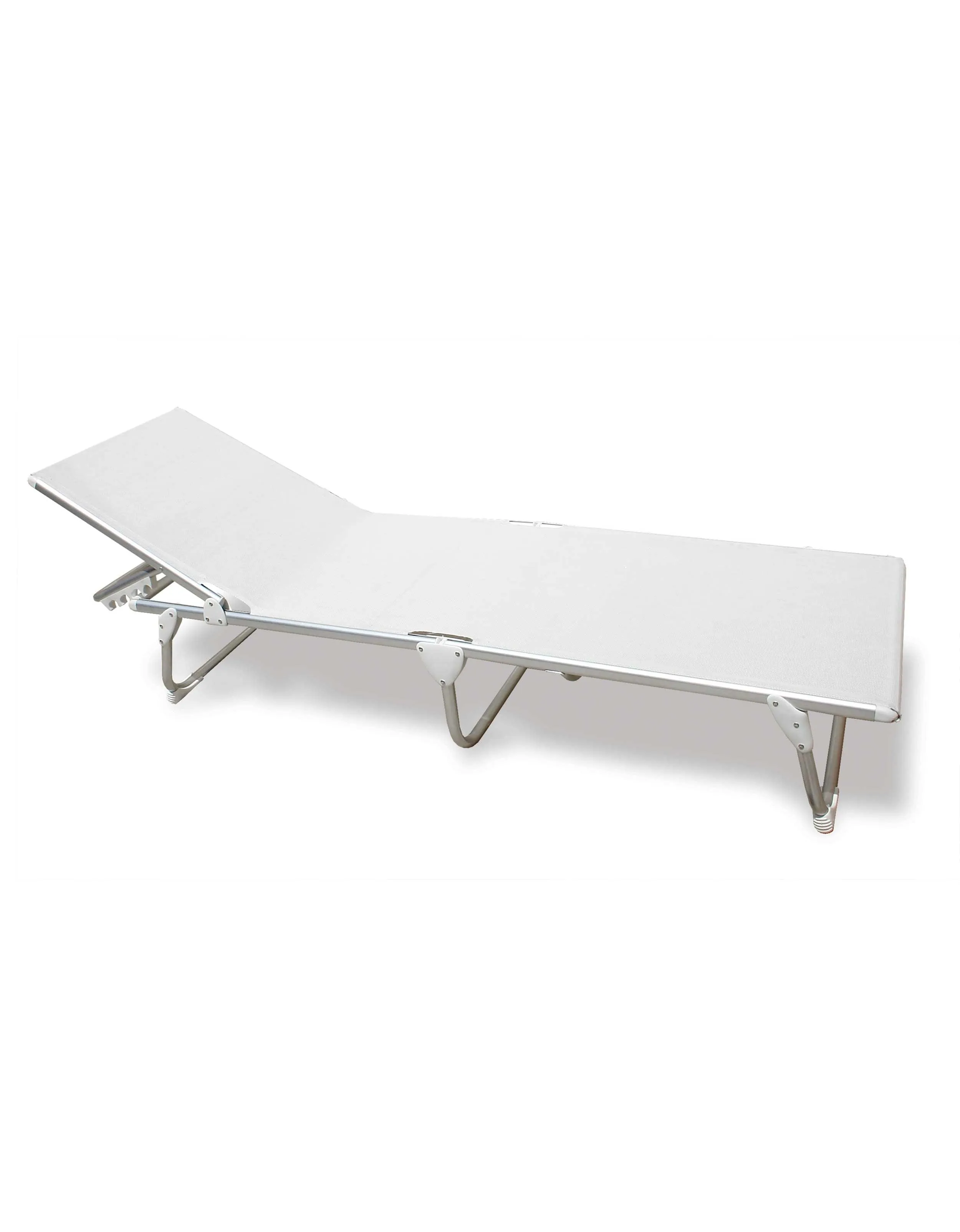 Folding Aluminum Sun Lounger White Textilene 'Pacific'-PA1200A