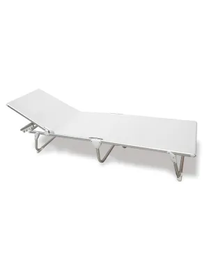 Folding Aluminum Sun Lounger White Textilene 'Pacific'-PA1200A