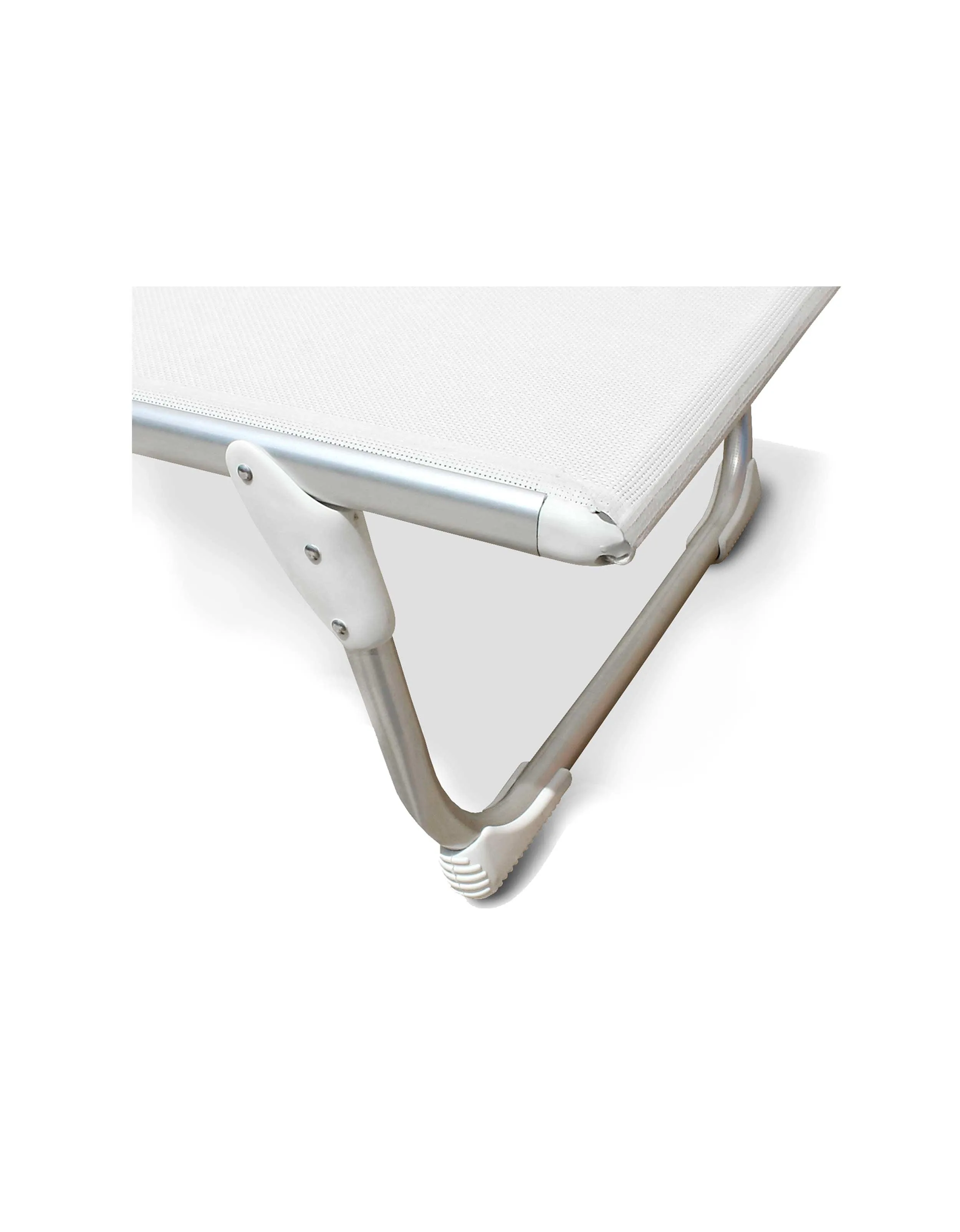 Folding Aluminum Sun Lounger White Textilene 'Pacific'-PA1200A
