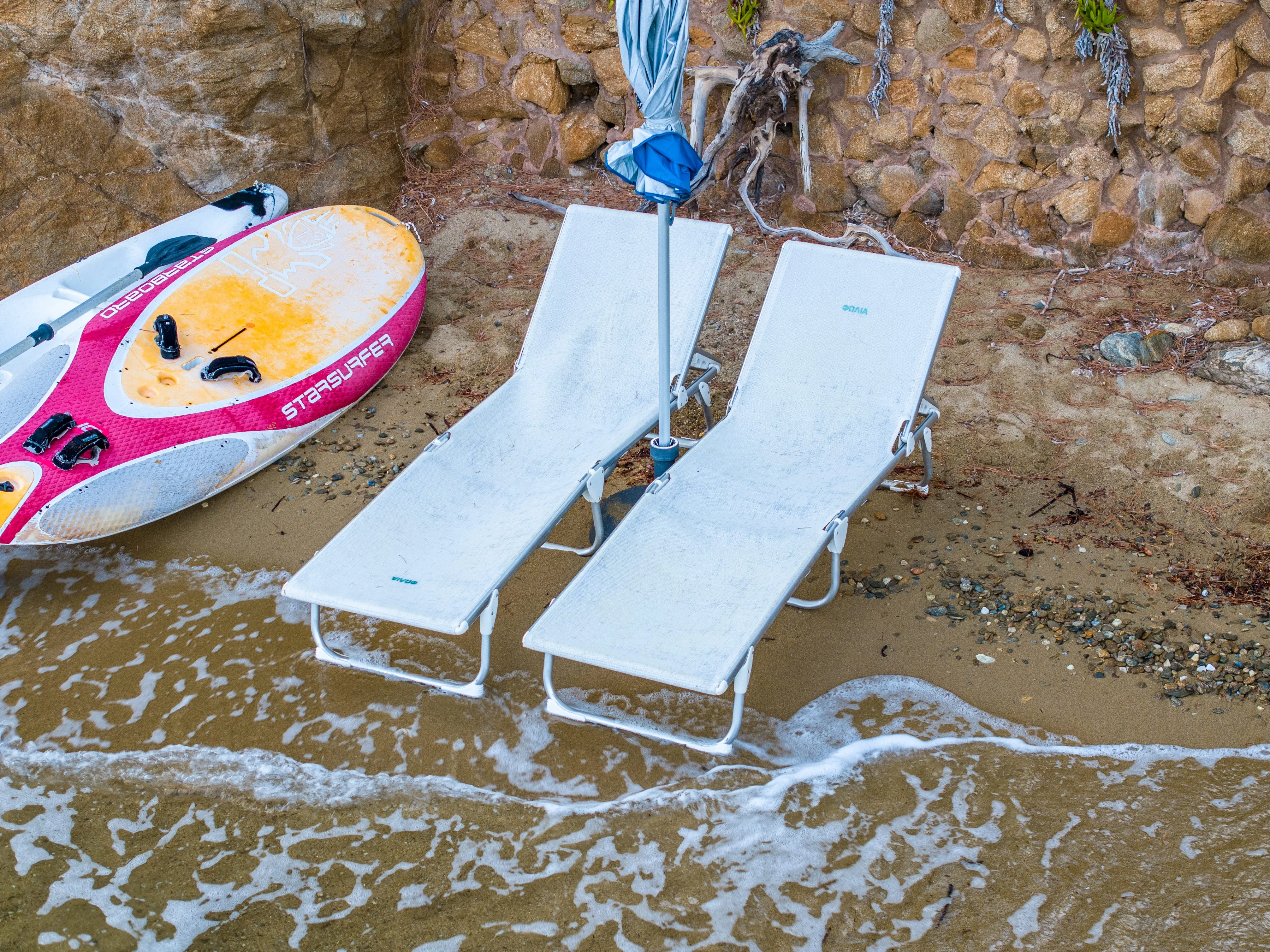 Folding Aluminum Sun Lounger White Textilene 'Pacific'-PA1200A