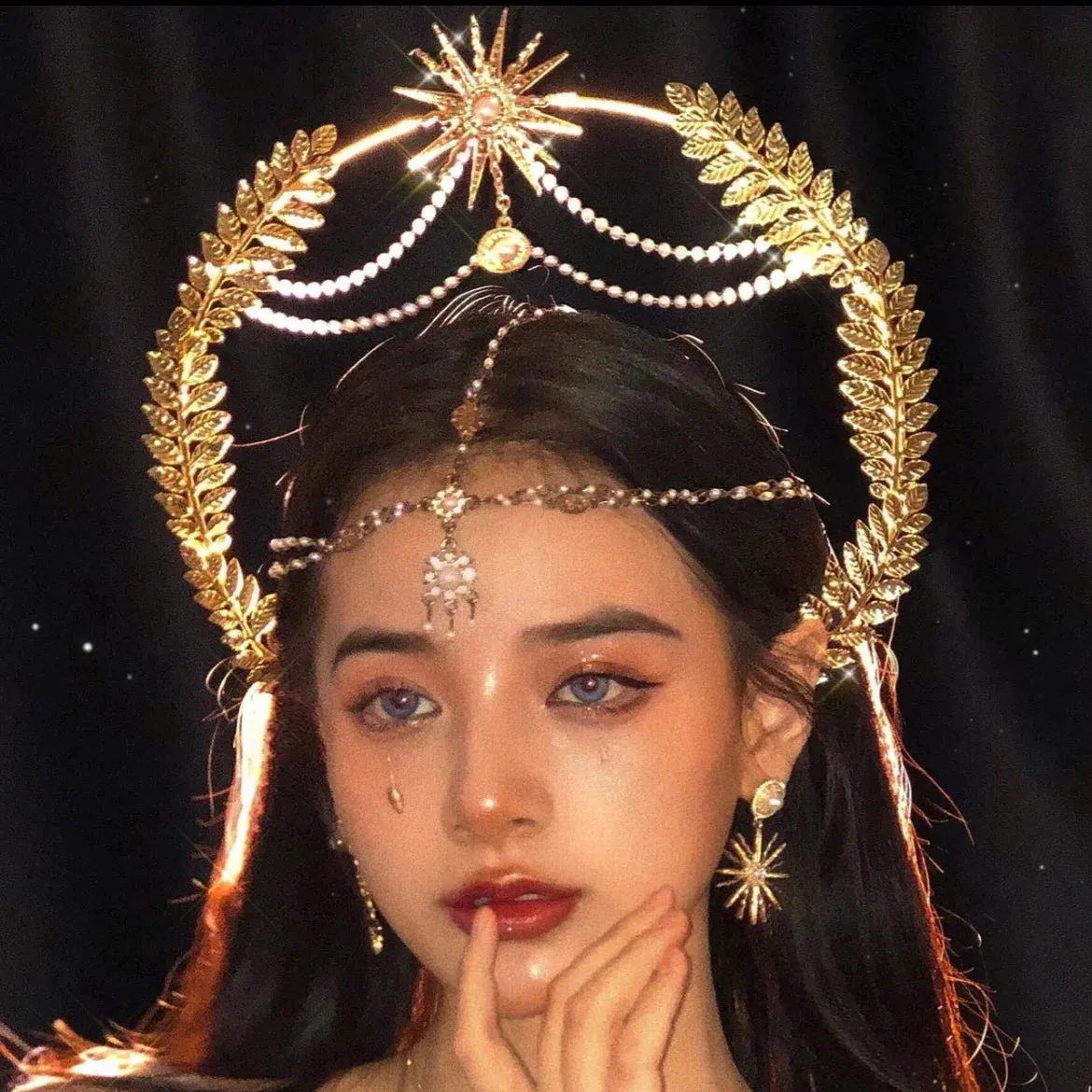 Gothic Halo Crowns Headbands Handmade Headpiece