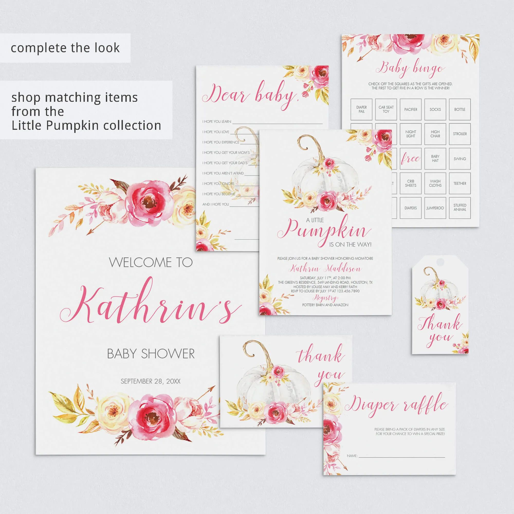 Headband For Baby Sign Floral Baby Shower Template