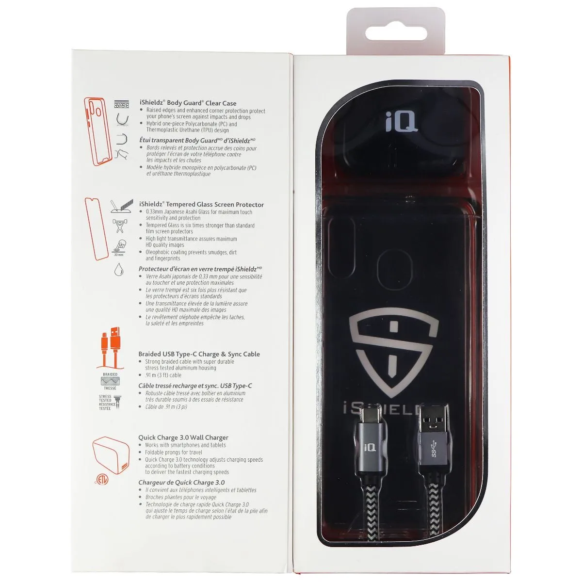 iQ Grab & Go Essentials Charger and Case Kit for Samsung Galaxy A20 - Clear