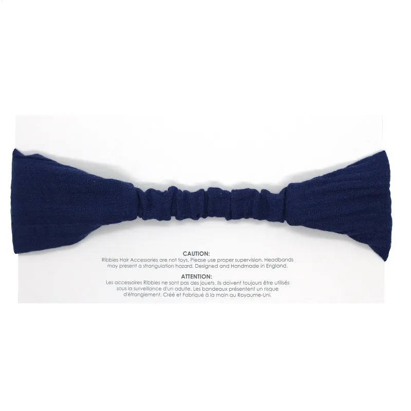 Knot Headband - Double Gauze - Coral - Silver Dots