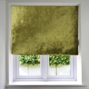 Lime Green Crushed Velvet Roman Blind