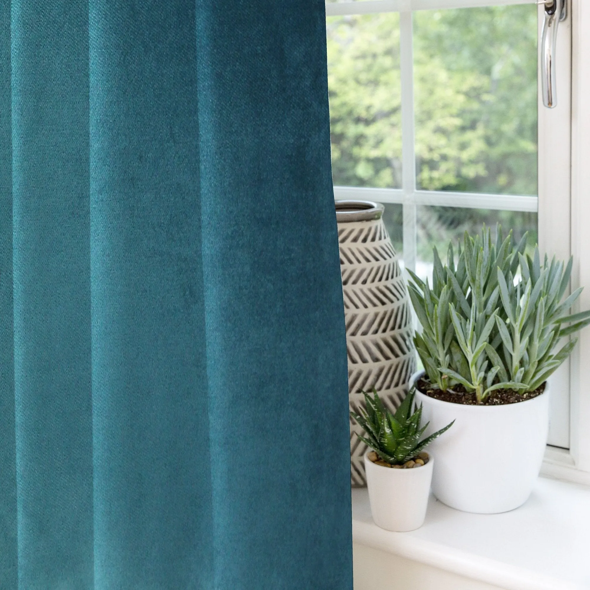 Matt Blue Teal Velvet Curtains