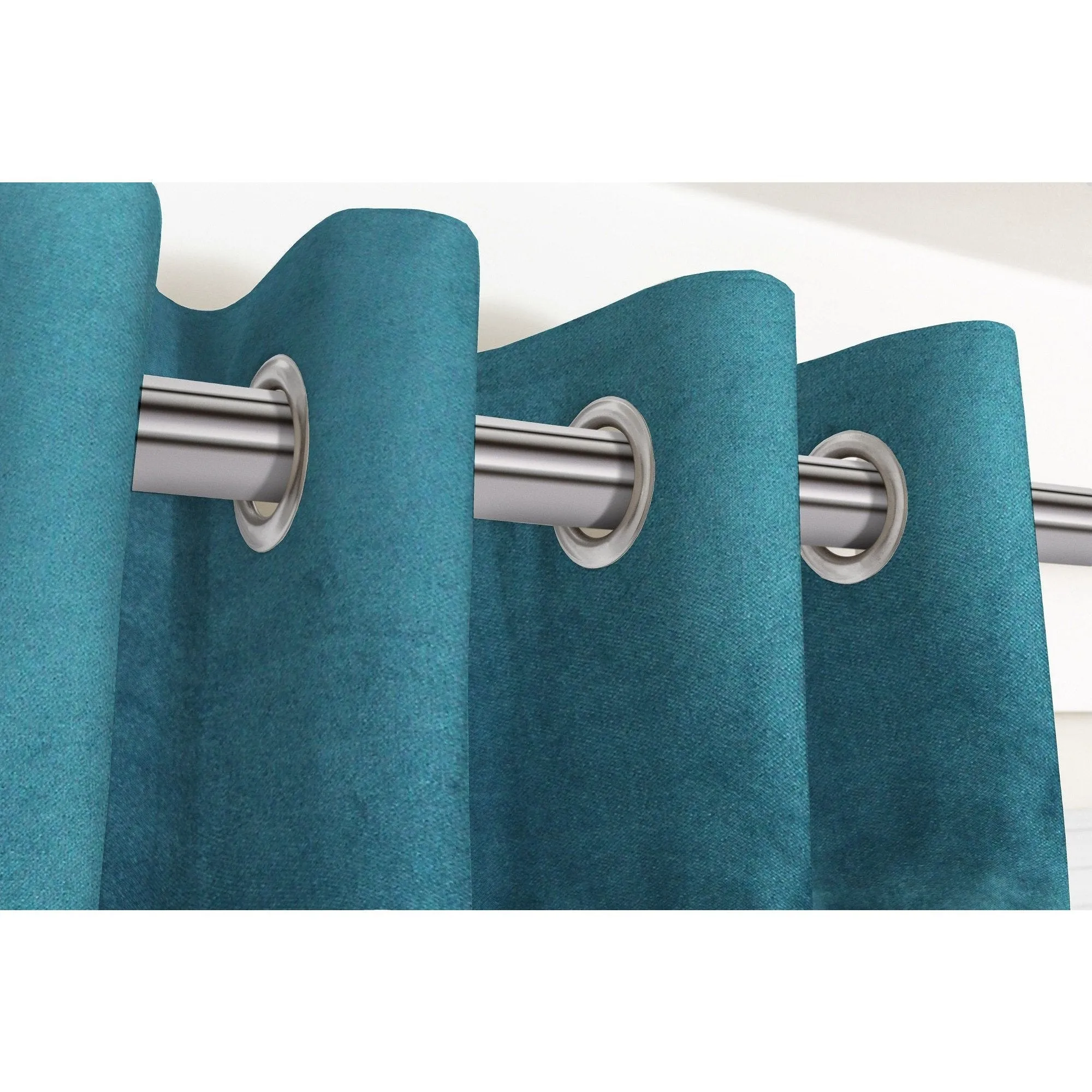 Matt Blue Teal Velvet Curtains