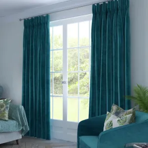 Matt Blue Teal Velvet Curtains