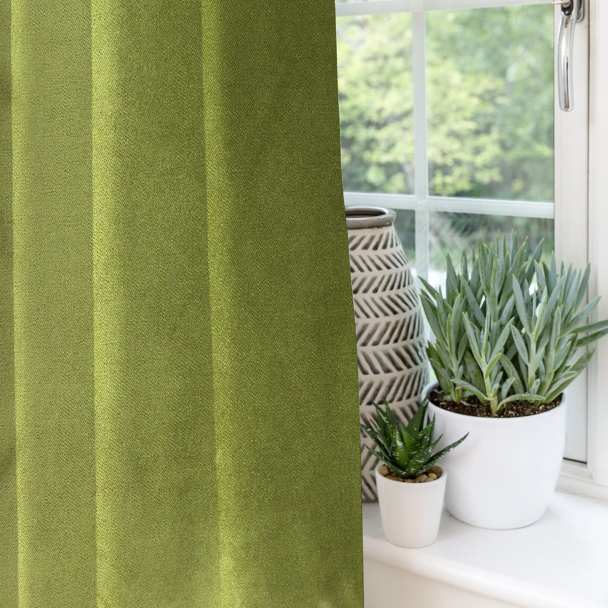 Matt Lime Green Velvet Curtains