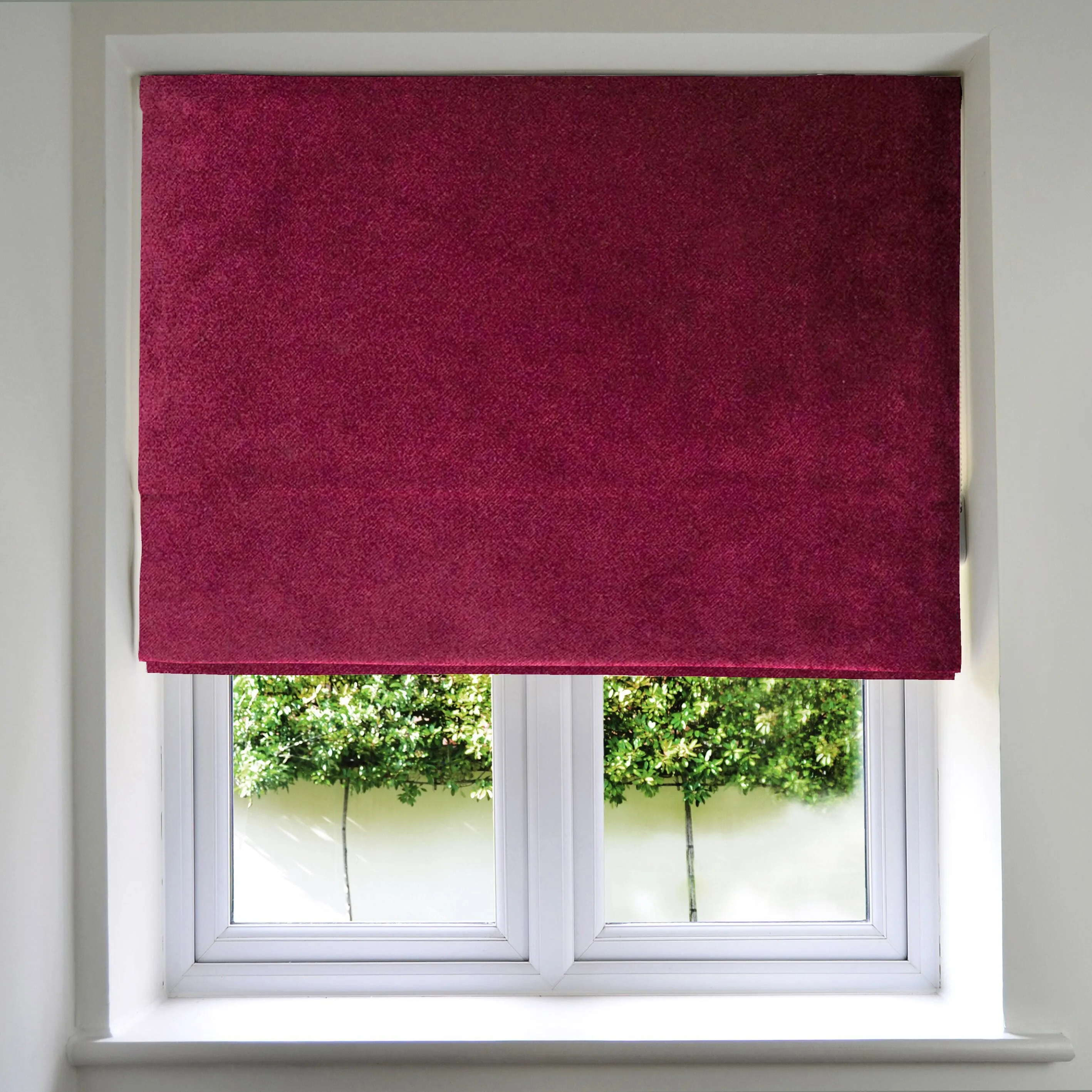 Matt Wine Red Velvet Roman Blind