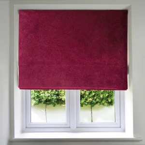 Matt Wine Red Velvet Roman Blind