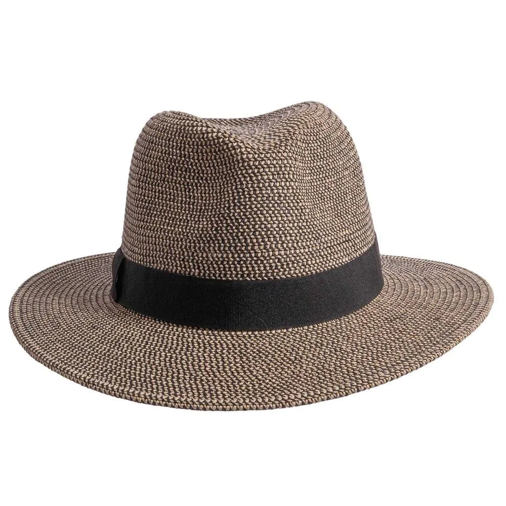 Nero | Womens Two-Tone Woven Straw Fedora Hat