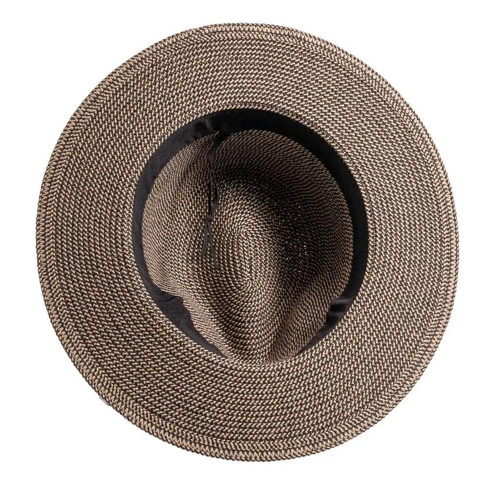 Nero | Womens Two-Tone Woven Straw Fedora Hat
