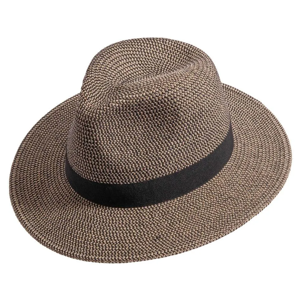 Nero | Womens Two-Tone Woven Straw Fedora Hat