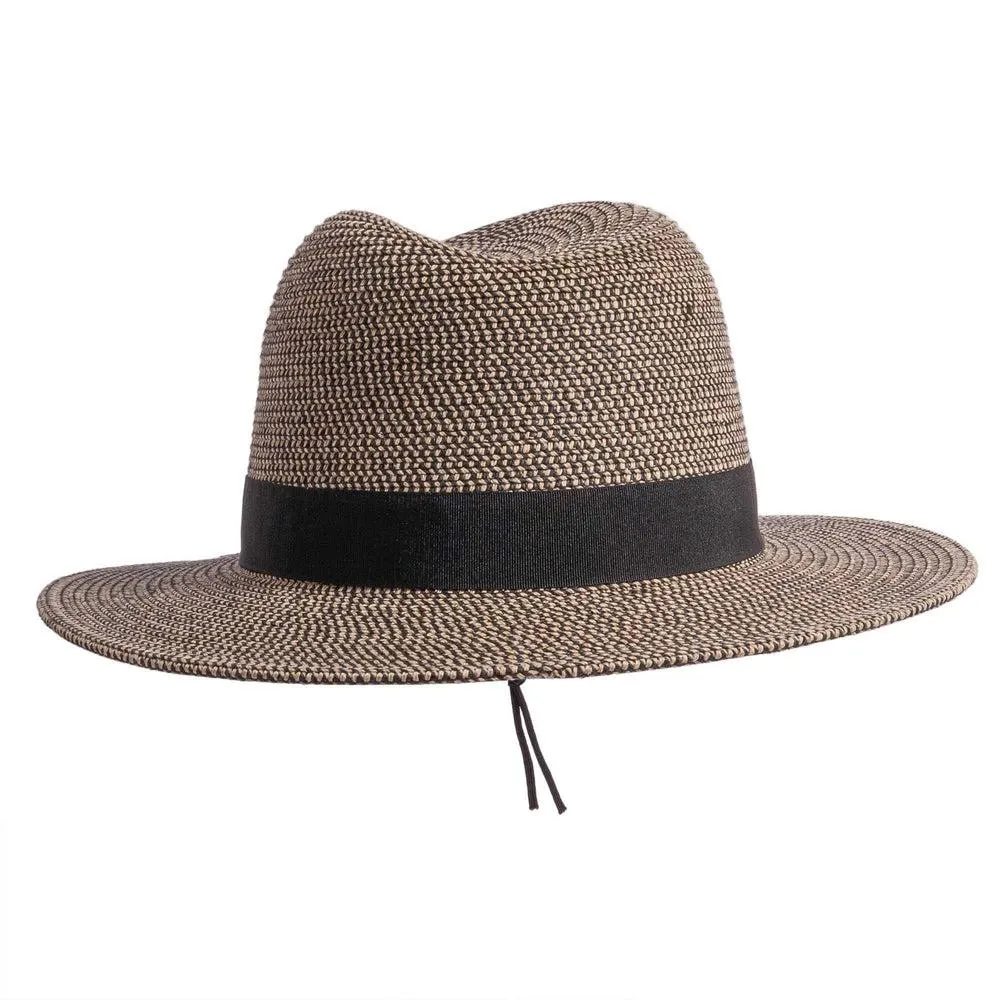 Nero | Womens Two-Tone Woven Straw Fedora Hat