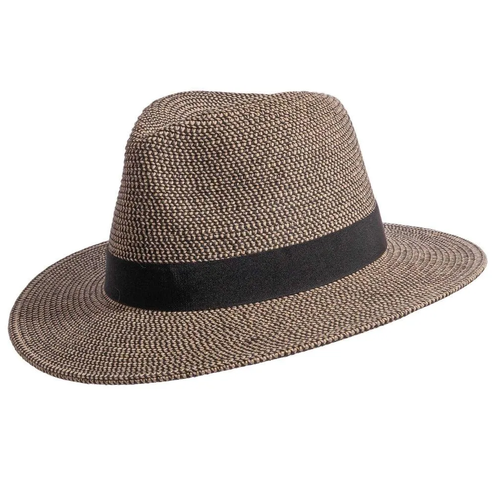 Nero | Womens Two-Tone Woven Straw Fedora Hat