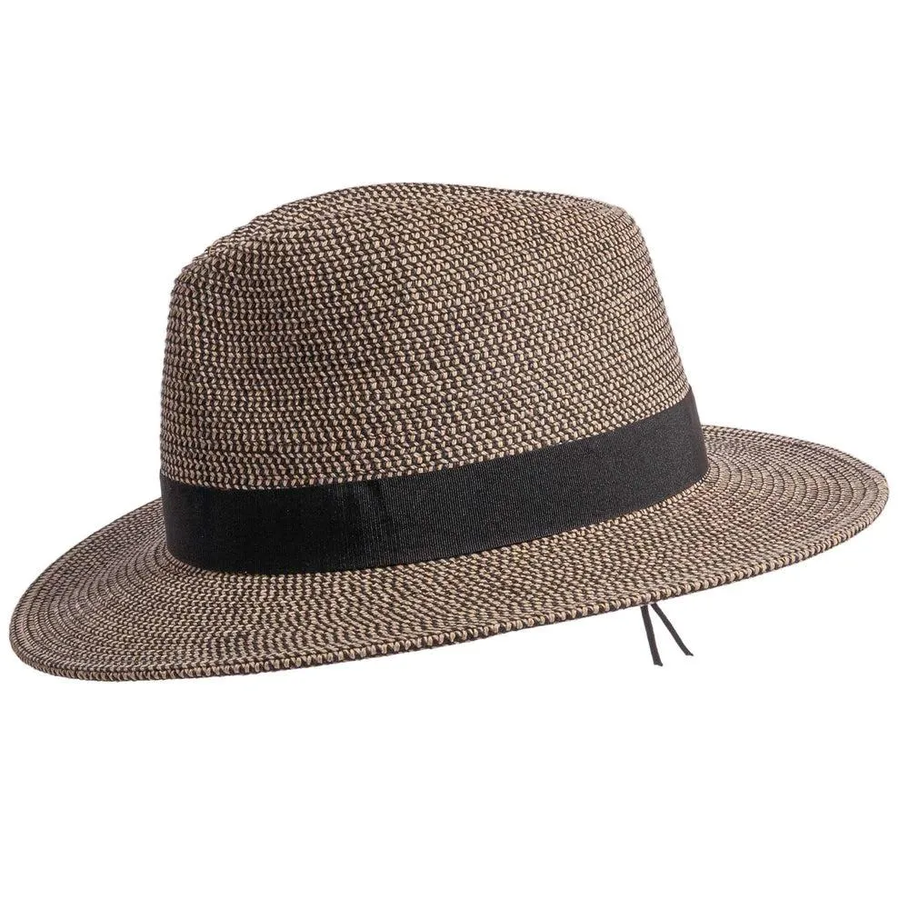 Nero | Womens Two-Tone Woven Straw Fedora Hat