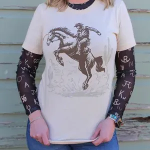 Online Exclusive | Buster Bronc Short Sleeve Graphic Tee in Beige
