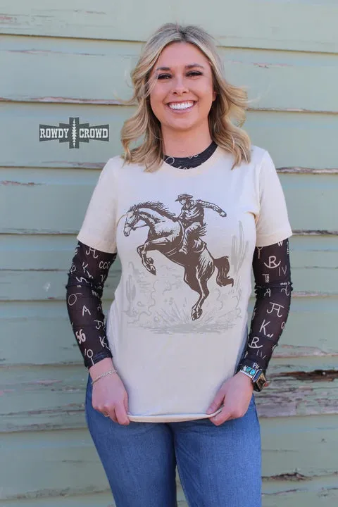 Online Exclusive | Buster Bronc Short Sleeve Graphic Tee in Beige