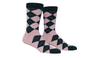 Pink & Blue Argyle Socks