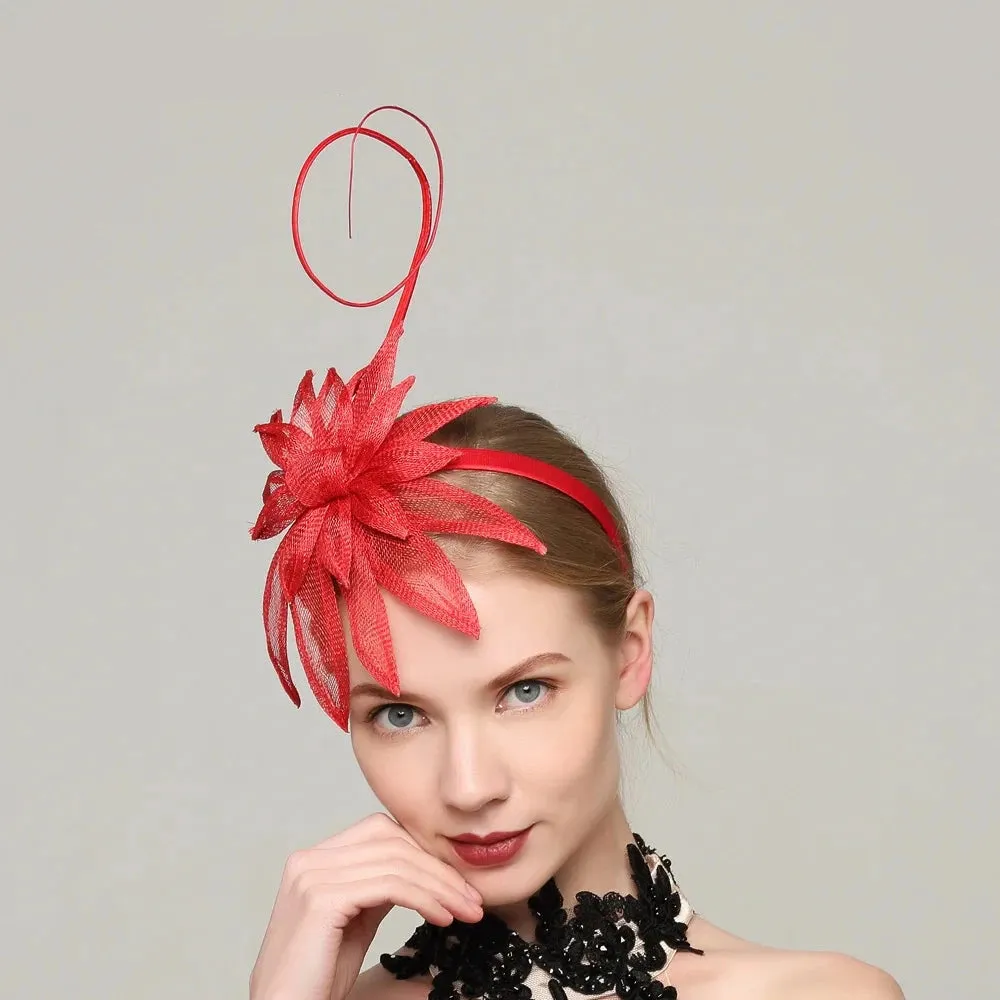 Red Lydia Fascinator Hat Spring Race Season