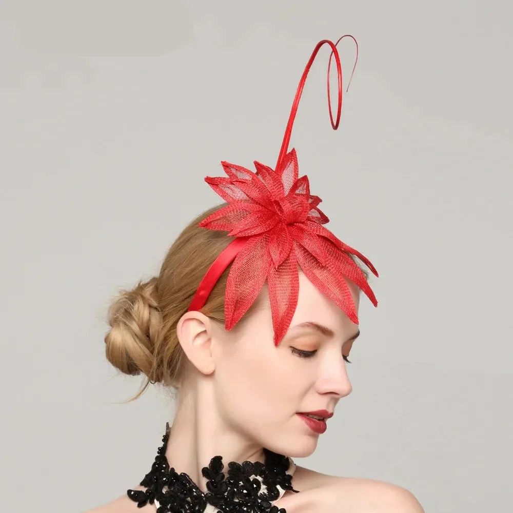 Red Lydia Fascinator Hat Spring Race Season