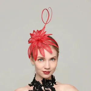 Red Lydia Fascinator Hat Spring Race Season