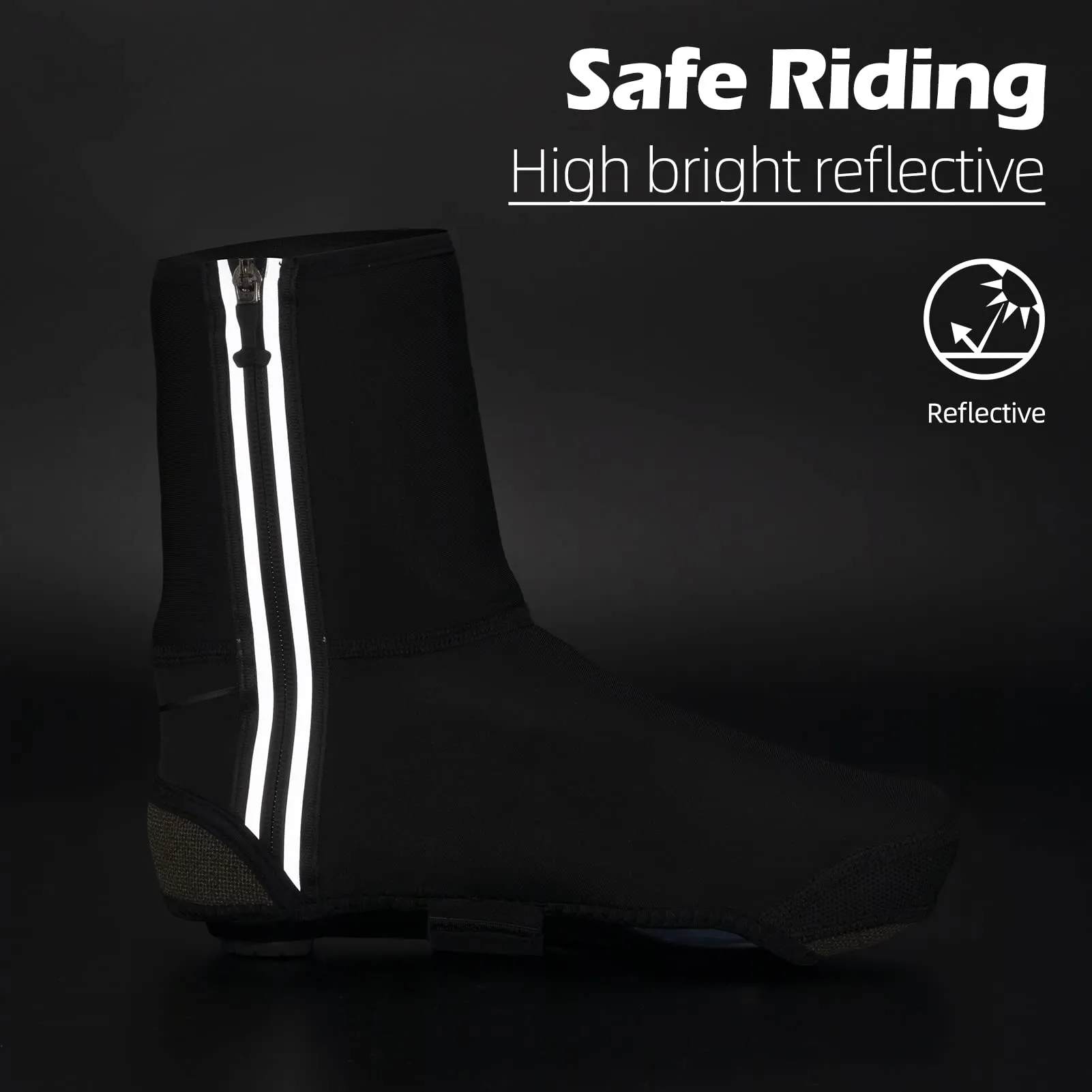 ROCKBROS Winter Reflective Waterproof Windproof Warm Cycling Shoe Cover