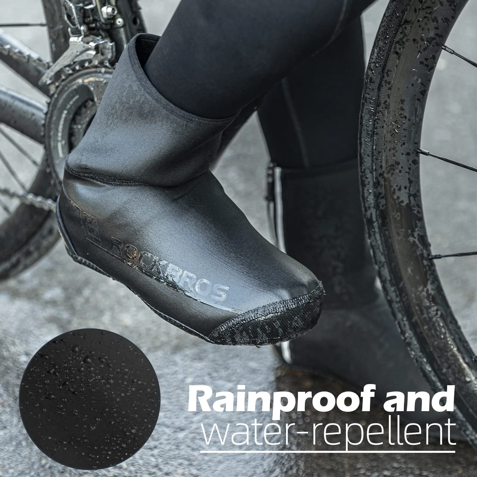 ROCKBROS Winter Reflective Waterproof Windproof Warm Cycling Shoe Cover