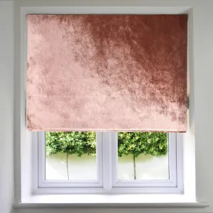 Rose Pink Crushed Velvet Roman Blind