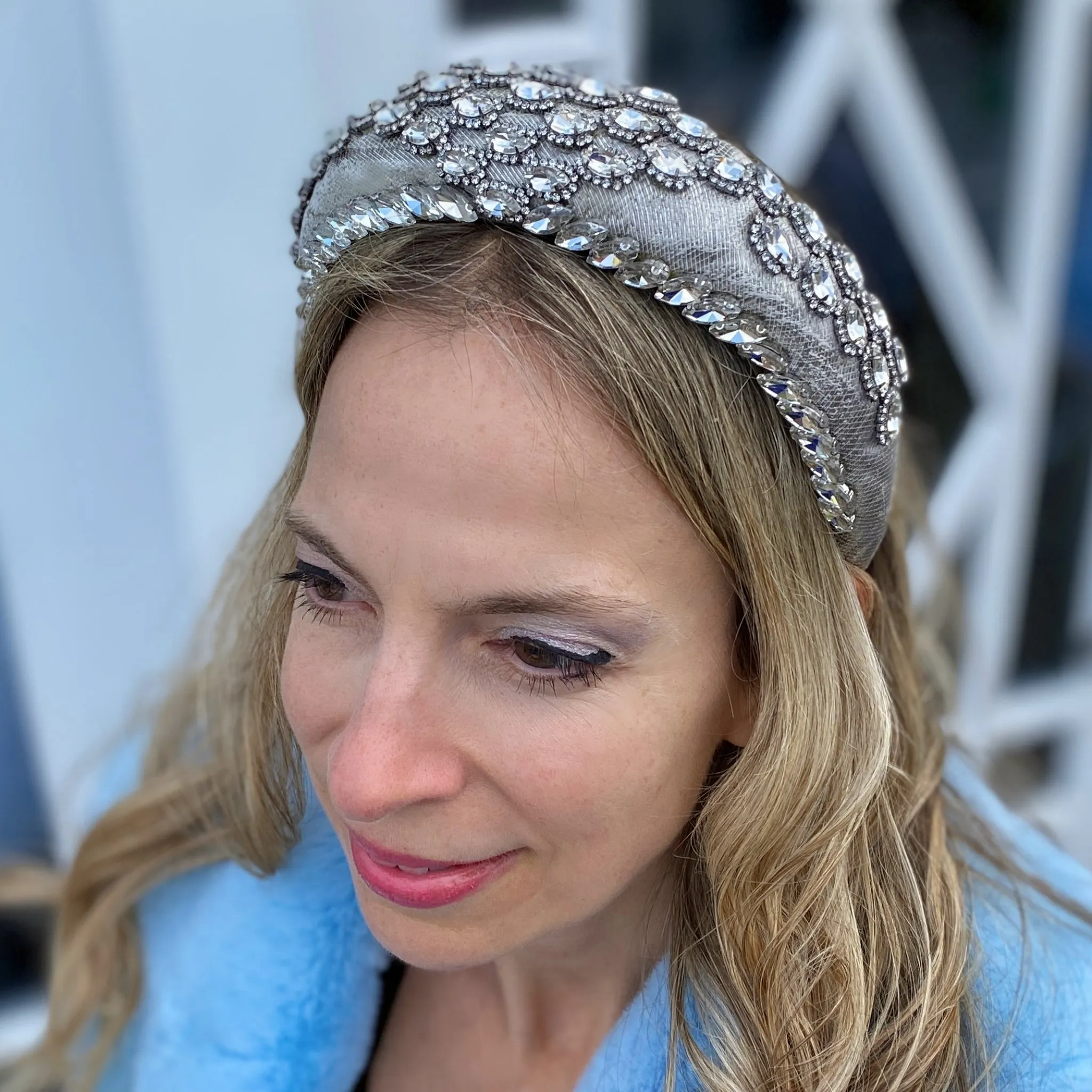 Silver Headpiece Wedding Headpiece Silver Headband Races Headband Crystal