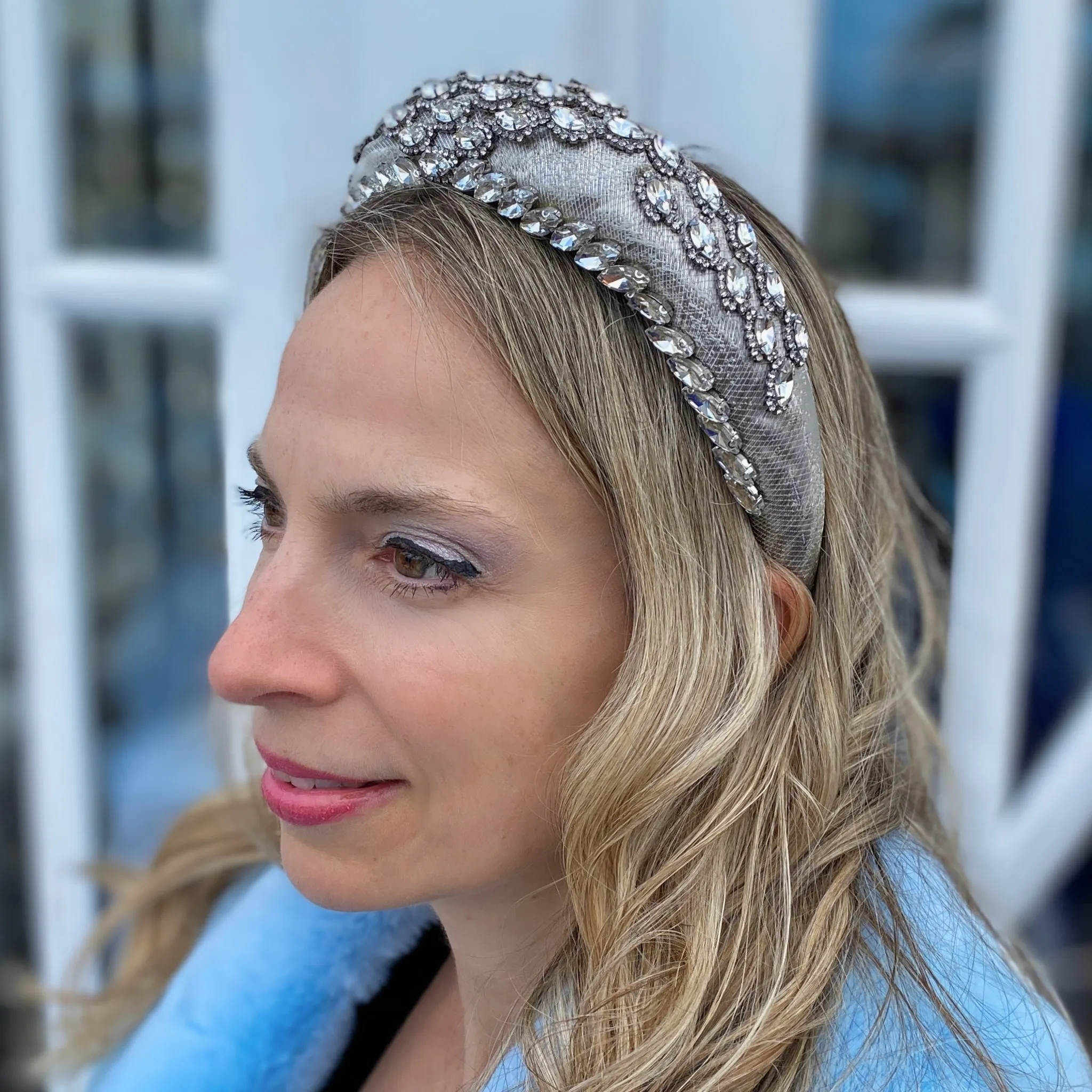 Silver Headpiece Wedding Headpiece Silver Headband Races Headband Crystal