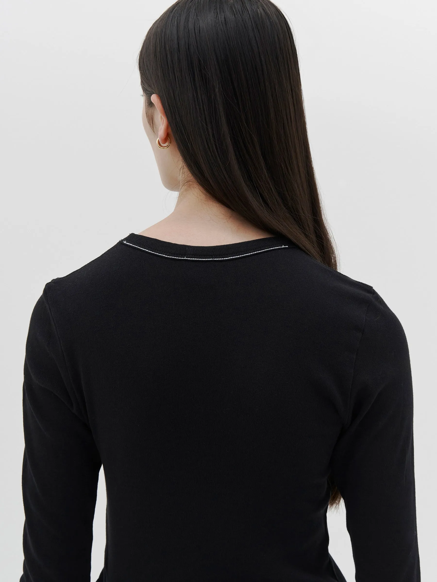 slim superfine rib long sleeve t.shirt