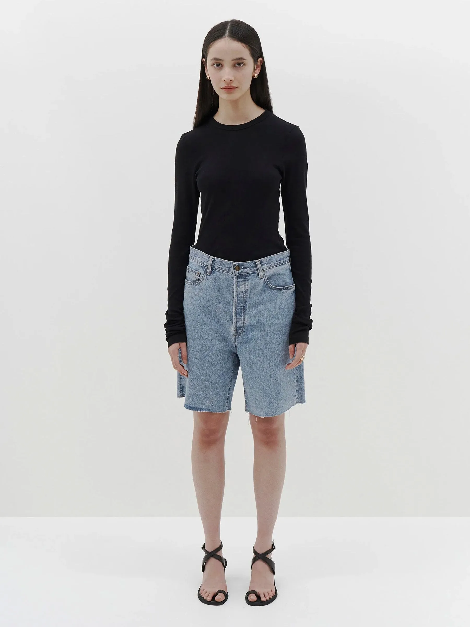 slim superfine rib long sleeve t.shirt