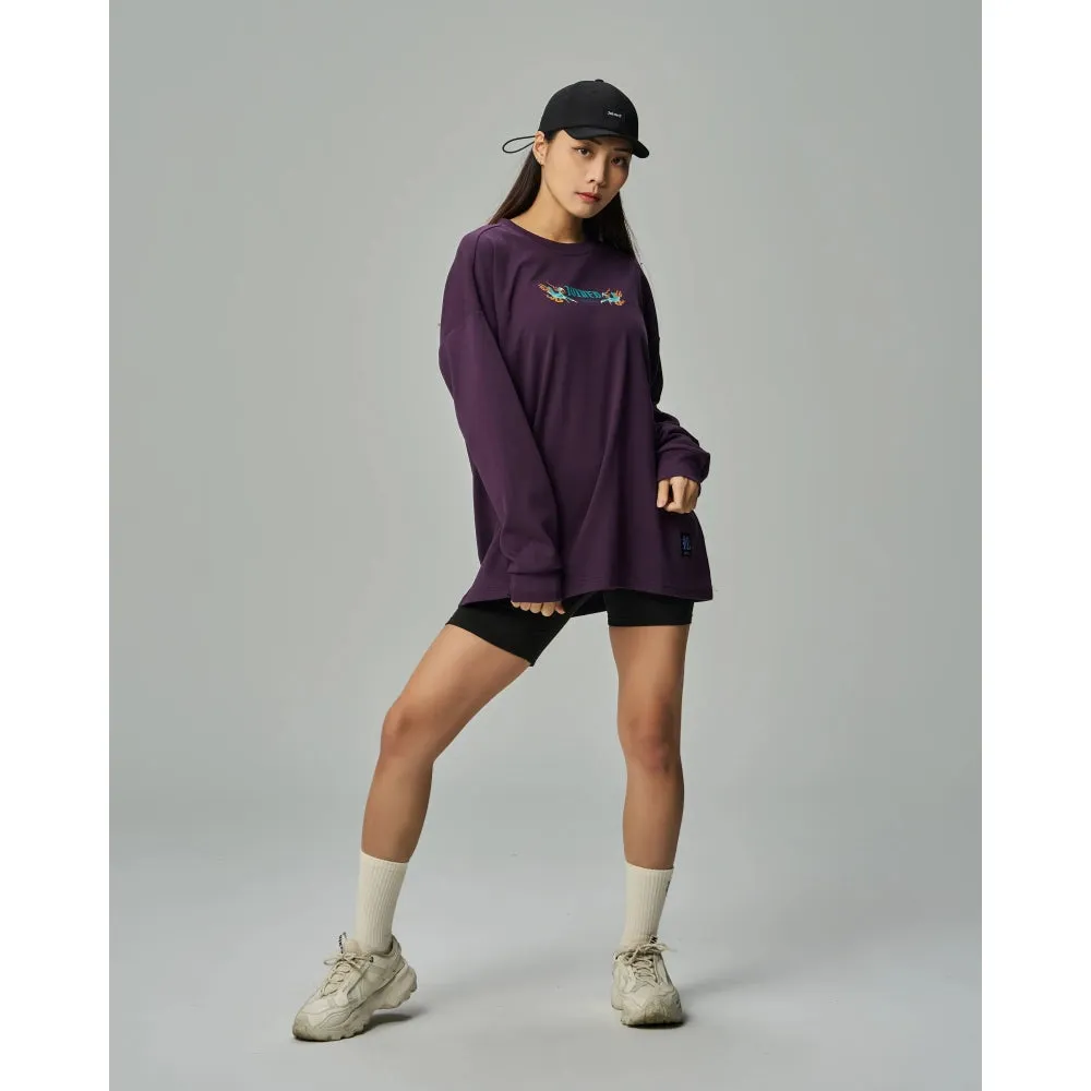 TEAMJOINED JOINED CNY24 COILED DRAGON OVERSIZED LONG SLEEVES-DUSTY PURPLE