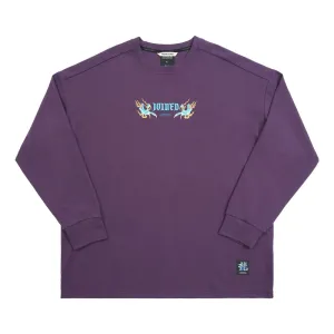 TEAMJOINED JOINED CNY24 COILED DRAGON OVERSIZED LONG SLEEVES-DUSTY PURPLE