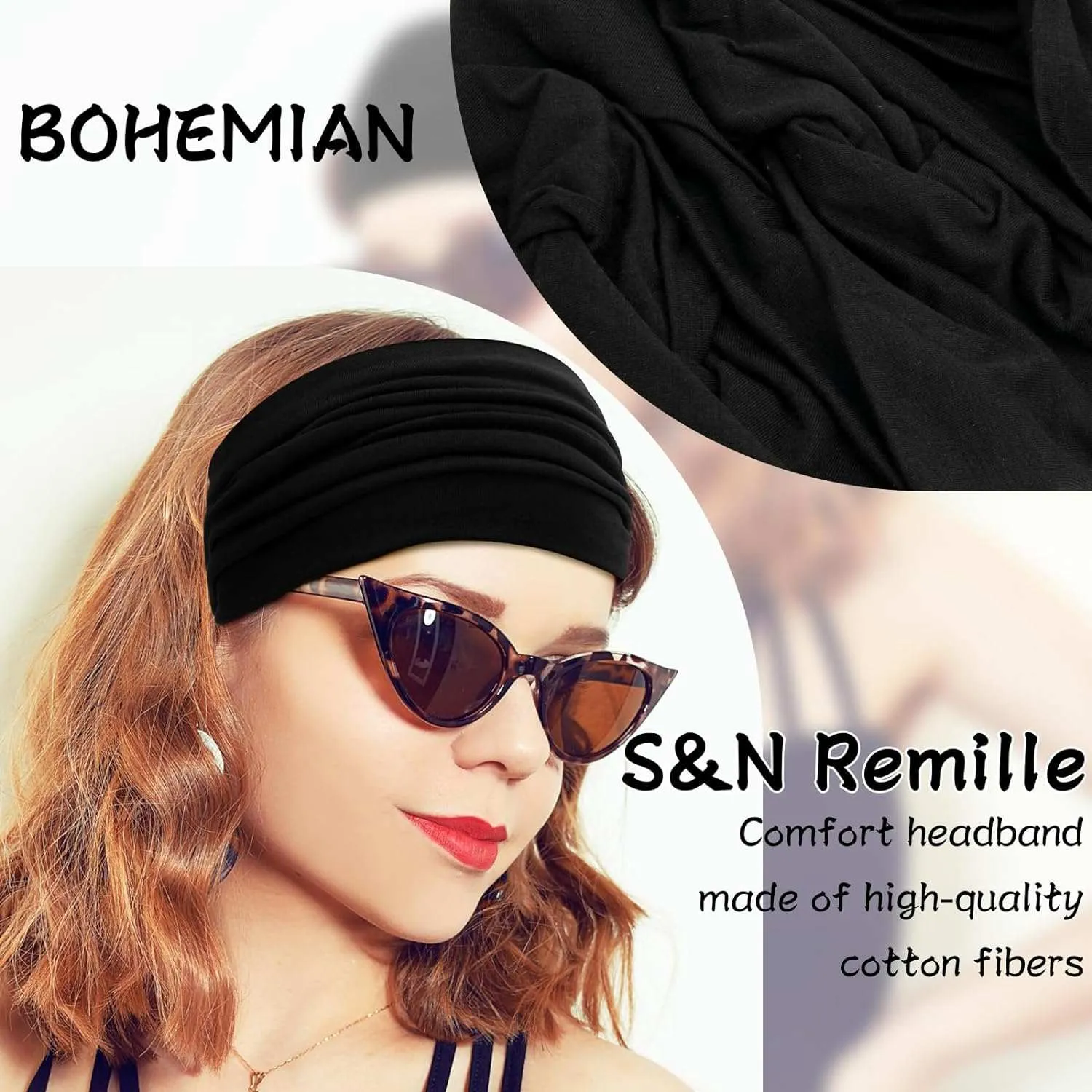 Wide Boho Headbands for Women Extra Large Turban Headband Hairband Hair Twisted Knot Accessories 3 Pack