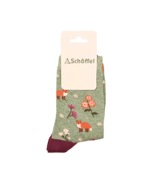 Women's Cotton Socks - Sage Fox